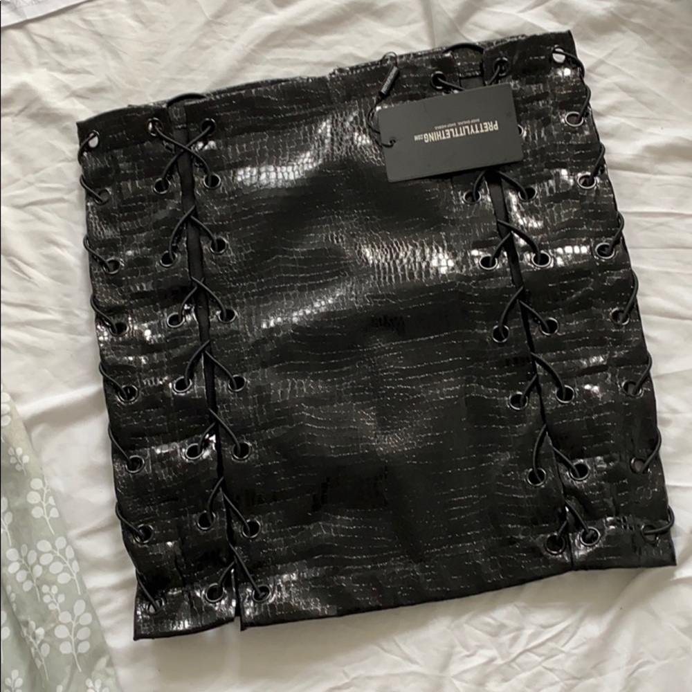 Extreme Lace Up Mini Skirt NEW WITH TAGS